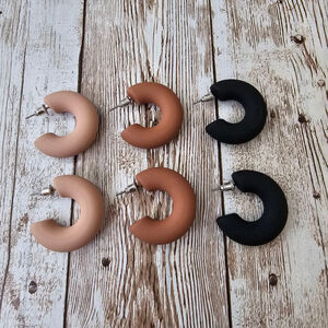 Women's Earrings,, Black ,Tan and Brown